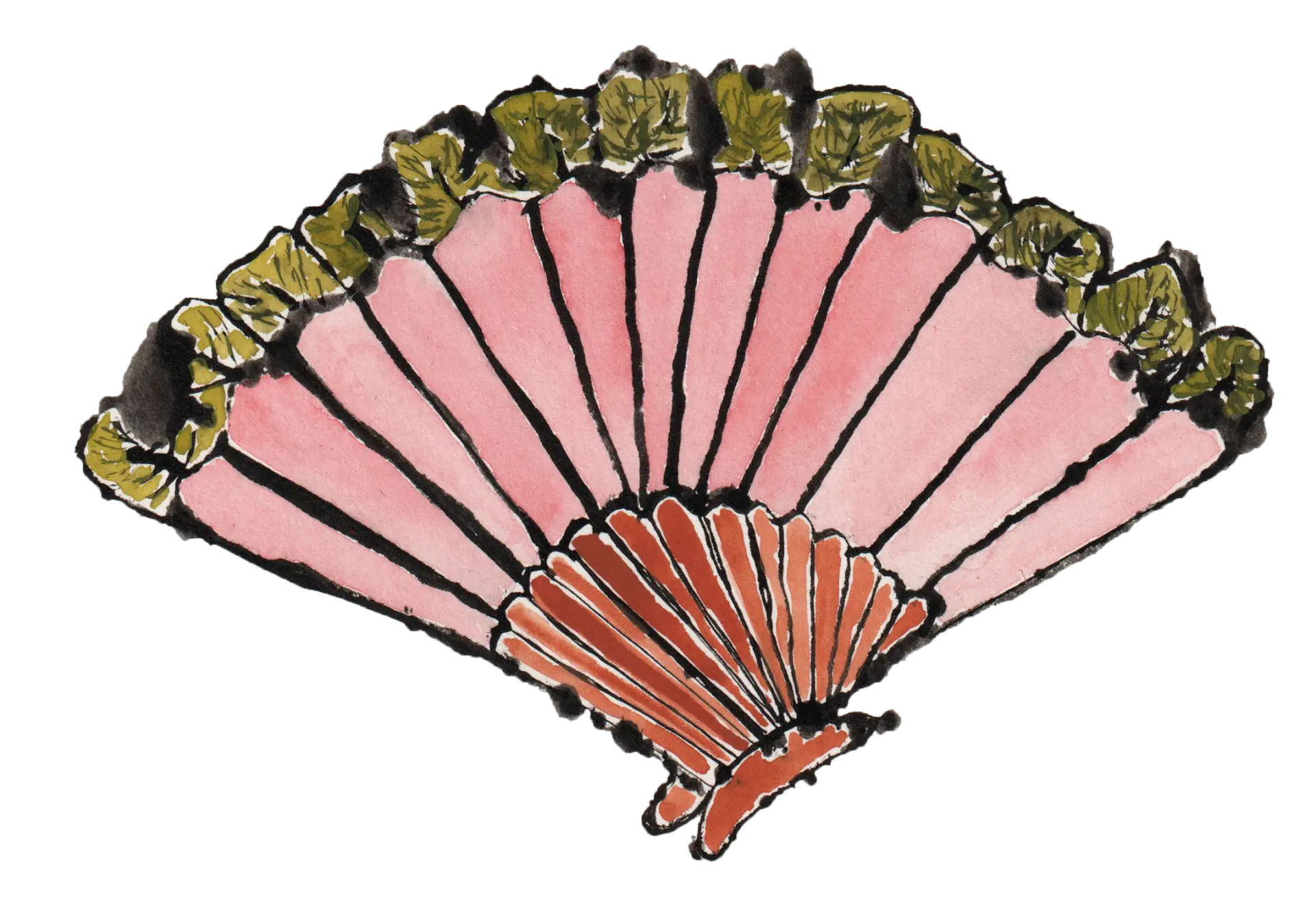 Abanico rosa ilustrado